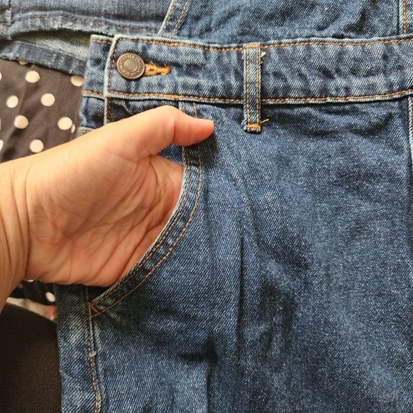 Forever 21 Blue Denim Jeans Overall Mini Skirt Dress Women's Small S Adjustable - Picture 11 of 12